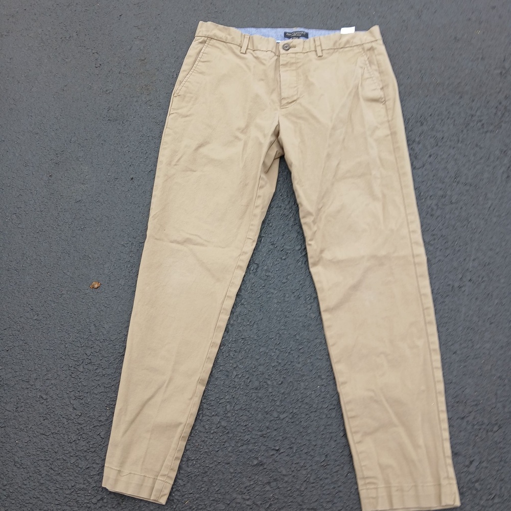 Banana Republic Mason Pants Mens 34x32 Beige Chino Slim Fit Straight Leg Casual